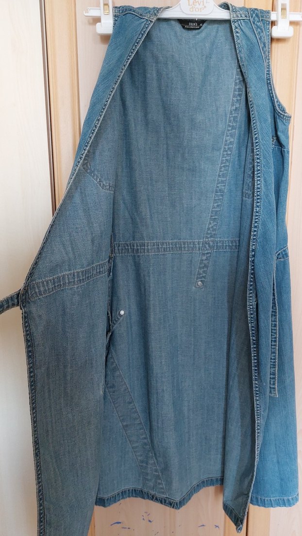 Mavi Kot Midi Elbise - Görsel 2