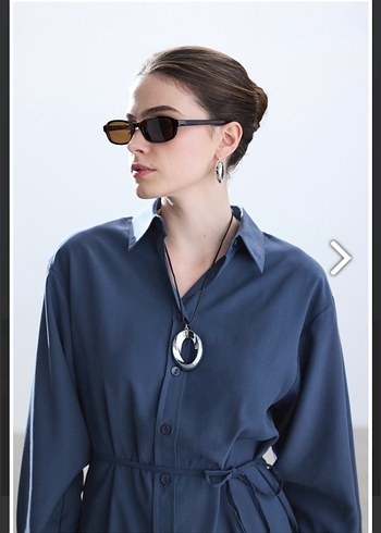 m Beden Be blue indigo modal vintage gömlek M beden