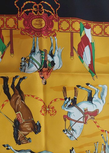 Fiyat temsilidir Orijinal Hermès İpek Eşarp  Vintage - Görsel 7