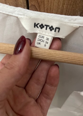 Koton Beyaz V Yaka Uzun Kollu şifon Gömlek