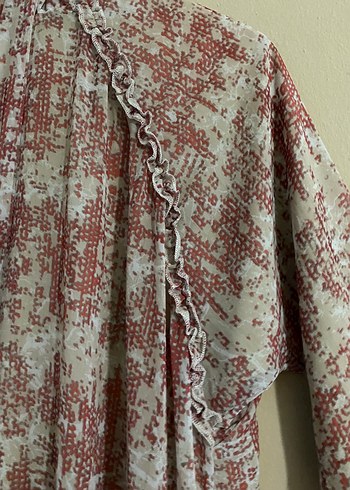 Zara Pembe Batik Desenli Uzun Kadın elbise