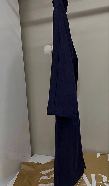 m Beden Zara lacivert oversize uzun kaban