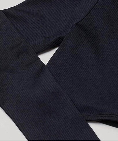 s Beden siyah Renk H&M fitilli crop bluz büstiyer
