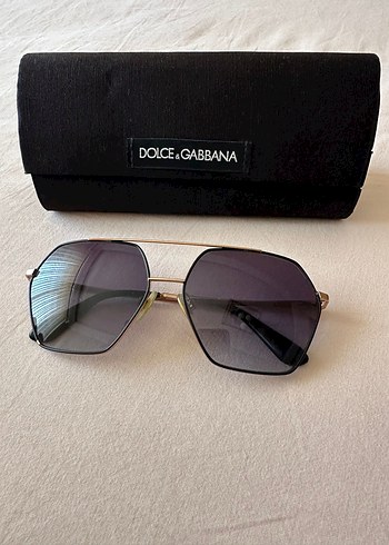 Beden siyah Renk Parlak Altın Kadın Güneş Gözlüğü - Dolce&Gabbana