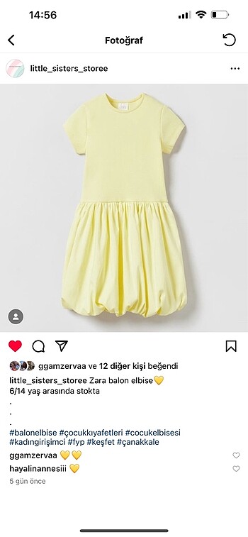 Zara balon elbise
