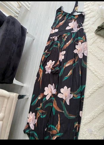 Bohem Çok Renkli Uzun Askılı Elbise - Görsel 4