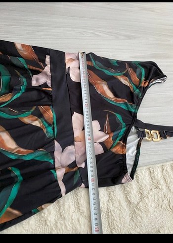 Bohem Çok Renkli Uzun Askılı Elbise - Görsel 3