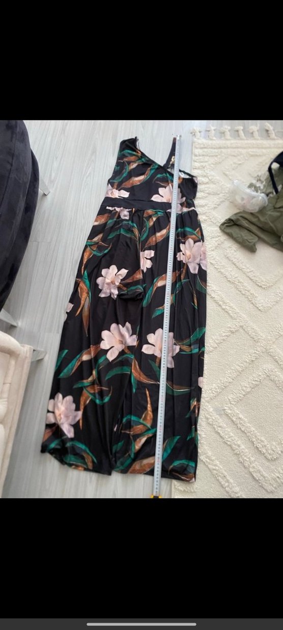 Bohem Çok Renkli Uzun Askılı Elbise - Görsel 2