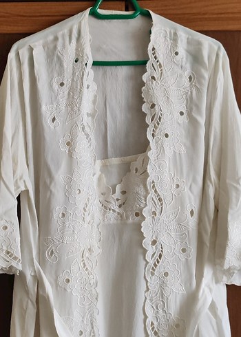 Uzun Beyaz Nakışlı Bohem Salaş Kadın Elbisesi - Görsel 3