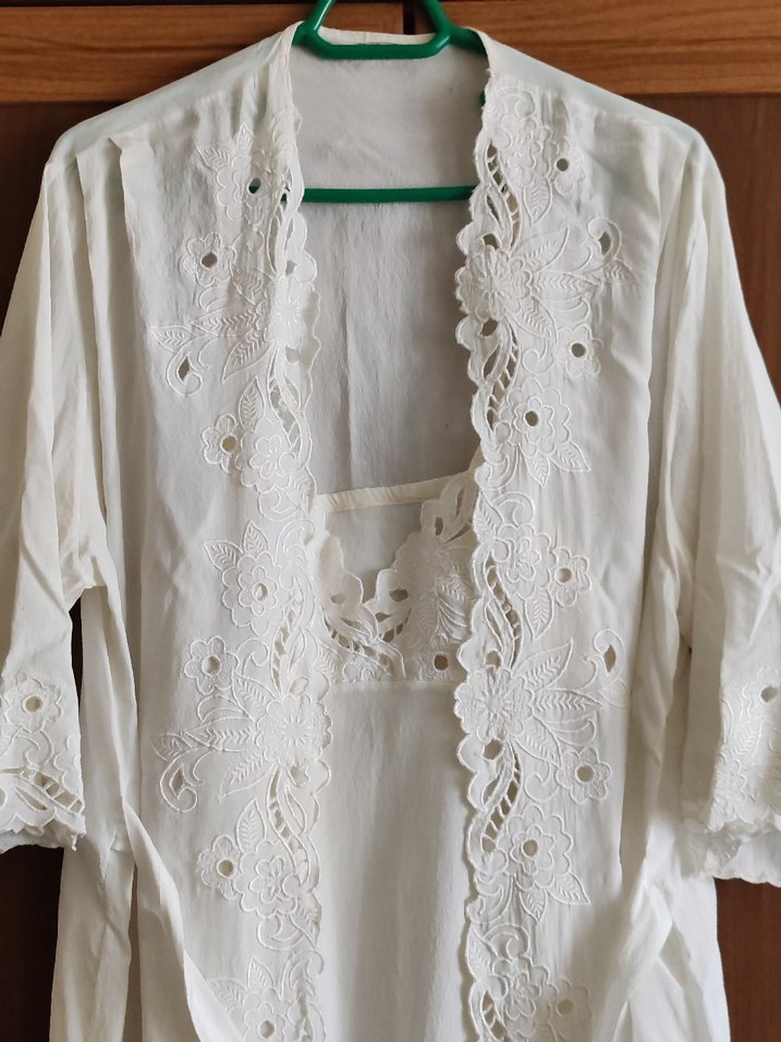 Uzun Beyaz Nakışlı Bohem Salaş Kadın Elbisesi - Görsel 3