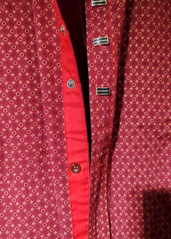 Bordo Düğmeli Uzun Kollu Çocuk Gömlek - Görsel 2