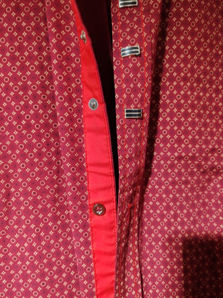 Bordo Düğmeli Uzun Kollu Çocuk Gömlek - Görsel 2