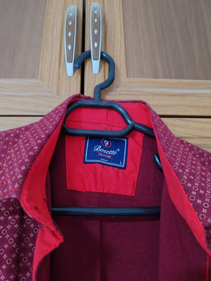 Bordo Düğmeli Uzun Kollu Çocuk Gömlek - Görsel 3