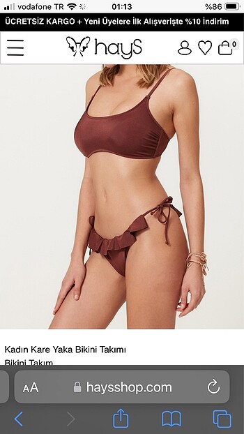 40 Beden kahverengi Renk Bikini takımı kahve 40 beden