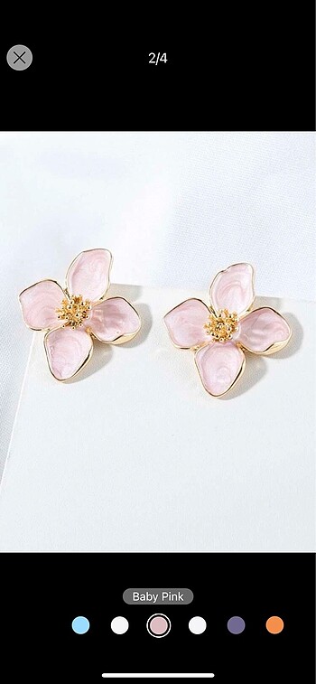 Accessorize Pembe çiçekli küpe