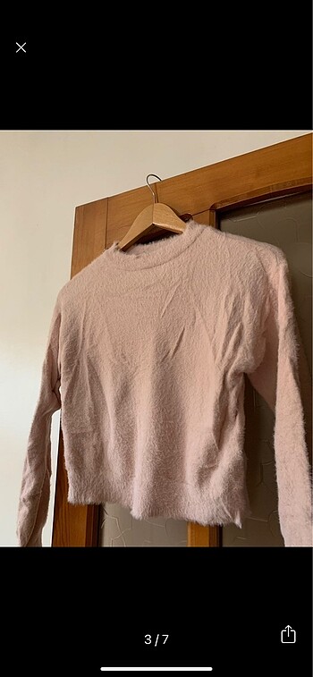 s Beden Toz Pembe Crop Bluz