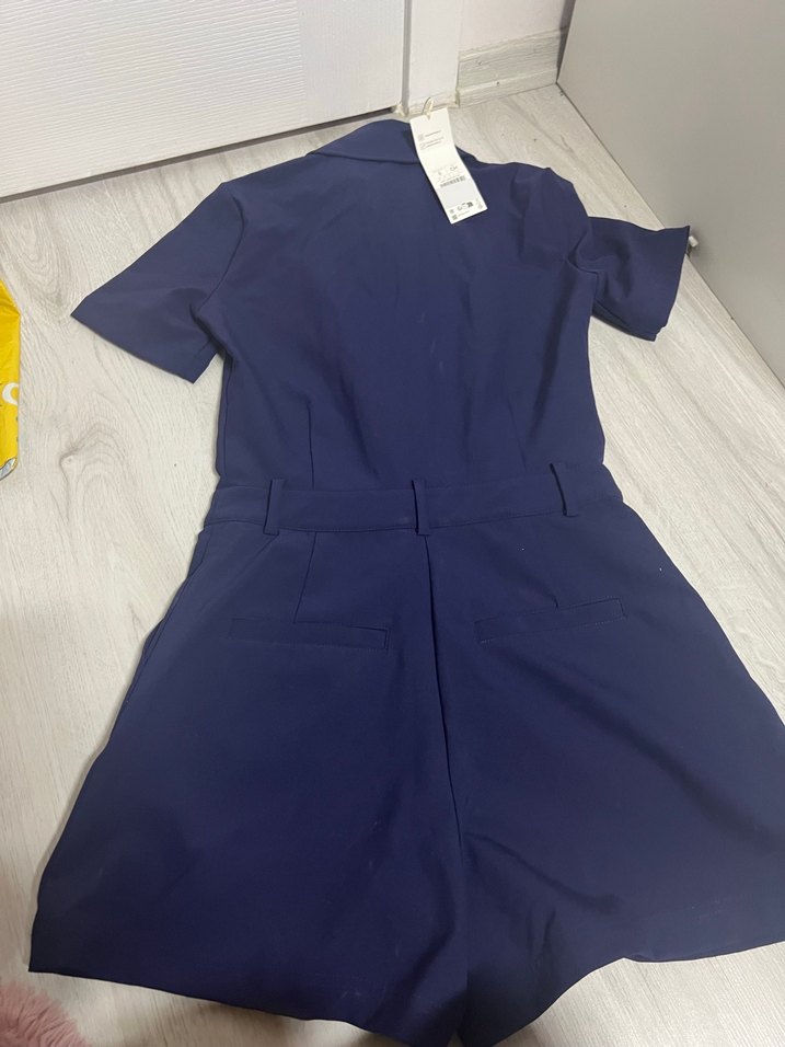 Lacivert Kadın Mini Tulum - Görsel 2