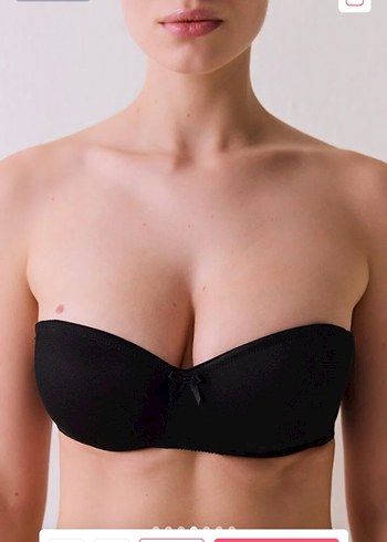 Siyah Minimalist Goth Sütyen - Görsel 2