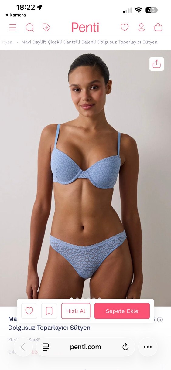 Pastel Mavi Minimalist Sütyen - Görsel 3