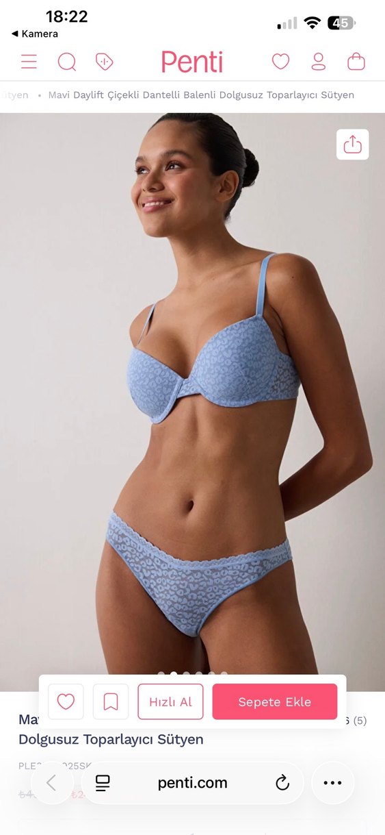 Pastel Mavi Minimalist Sütyen - Görsel 2