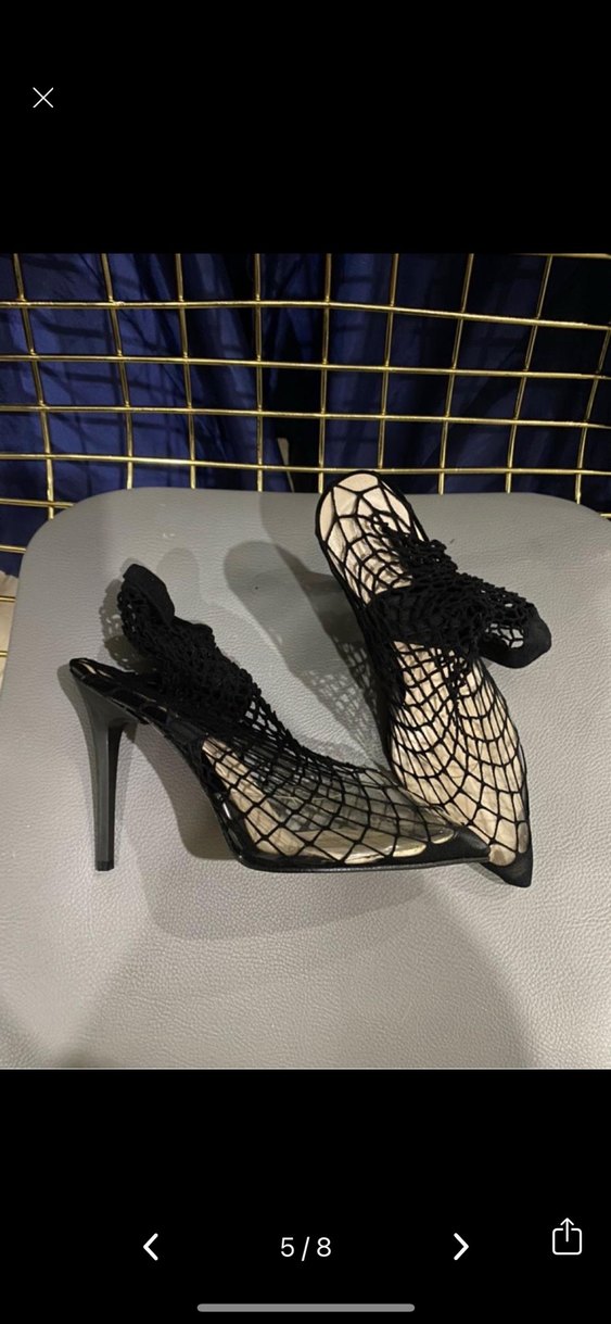 Siyah file detaylı topuklu - Görsel 5