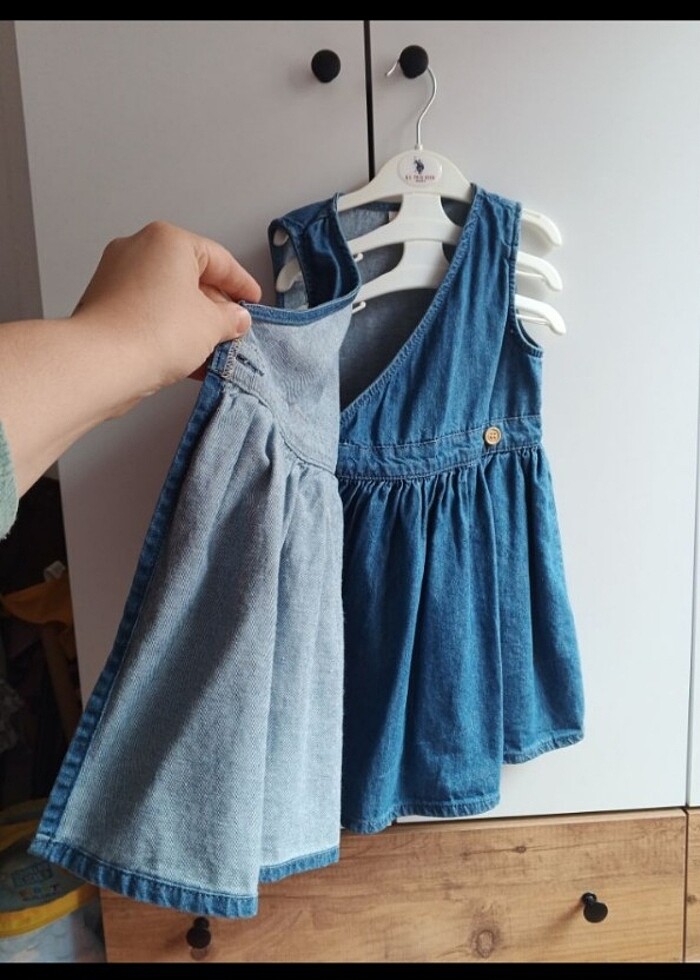 Kız çocuk kot elbise - Görsel 4