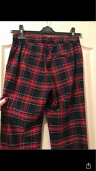 xs Beden çeşitli Renk Koton kareli kumaş pantalon xs