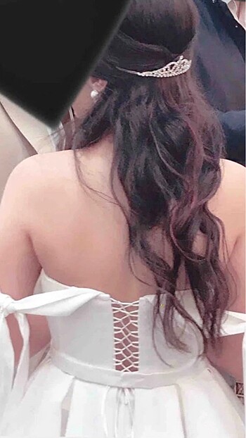 34 Beden beyaz Renk Nişan kısa gelinlik after party elbisesi beyaz elbise nikah