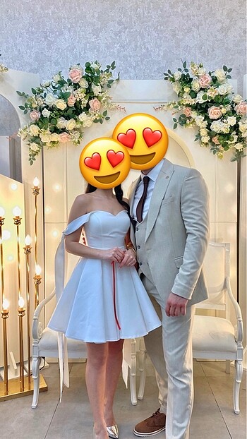 Diğer Nişan kısa gelinlik after party elbisesi beyaz elbise nikah