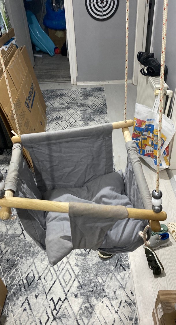 Gri bebek salıncak - Görsel 2