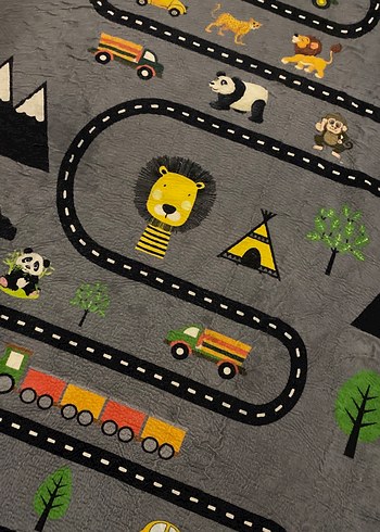 Gri Çocuk Halısı, Oyun Yolu Desenli - Görsel 8