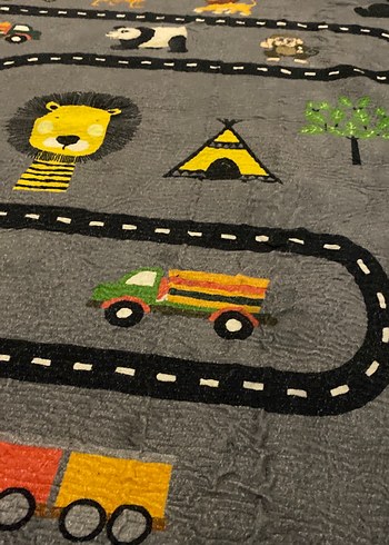 Gri Çocuk Halısı, Oyun Yolu Desenli - Görsel 5