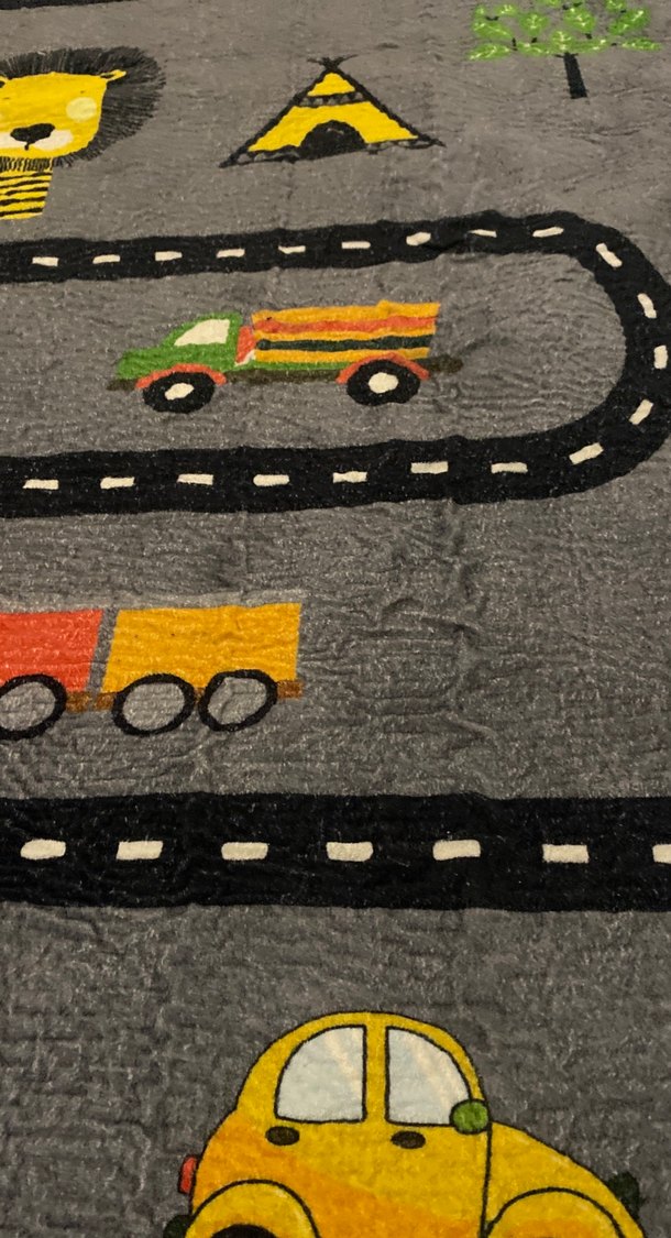 Gri Çocuk Halısı, Oyun Yolu Desenli - Görsel 3