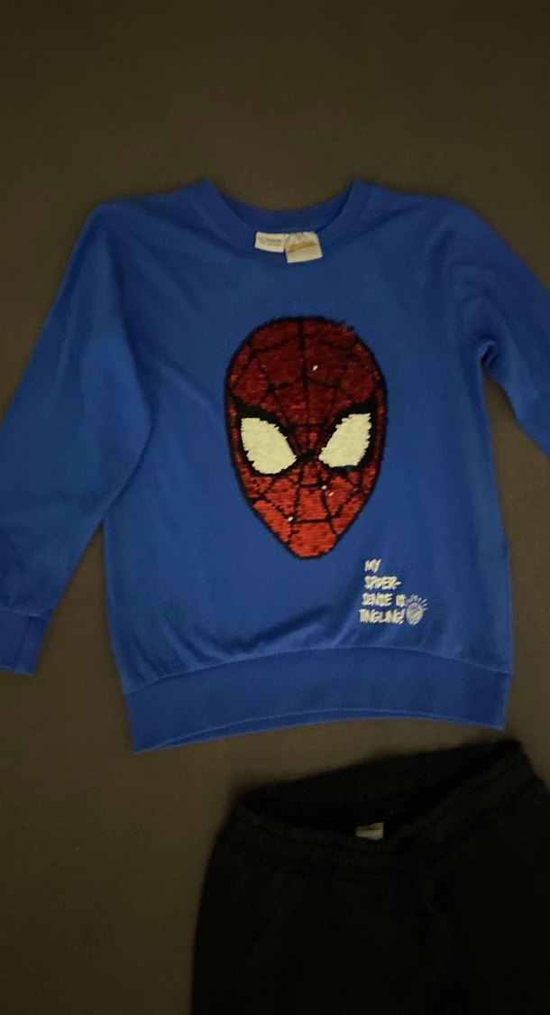 Mavi Sweatshirt ve Siyah Eşofman Takımı - Görsel 2