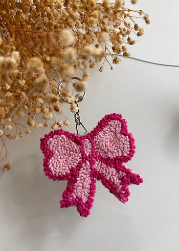 Pembe Fiyonk Bohem Anahtarlık - Görsel 2