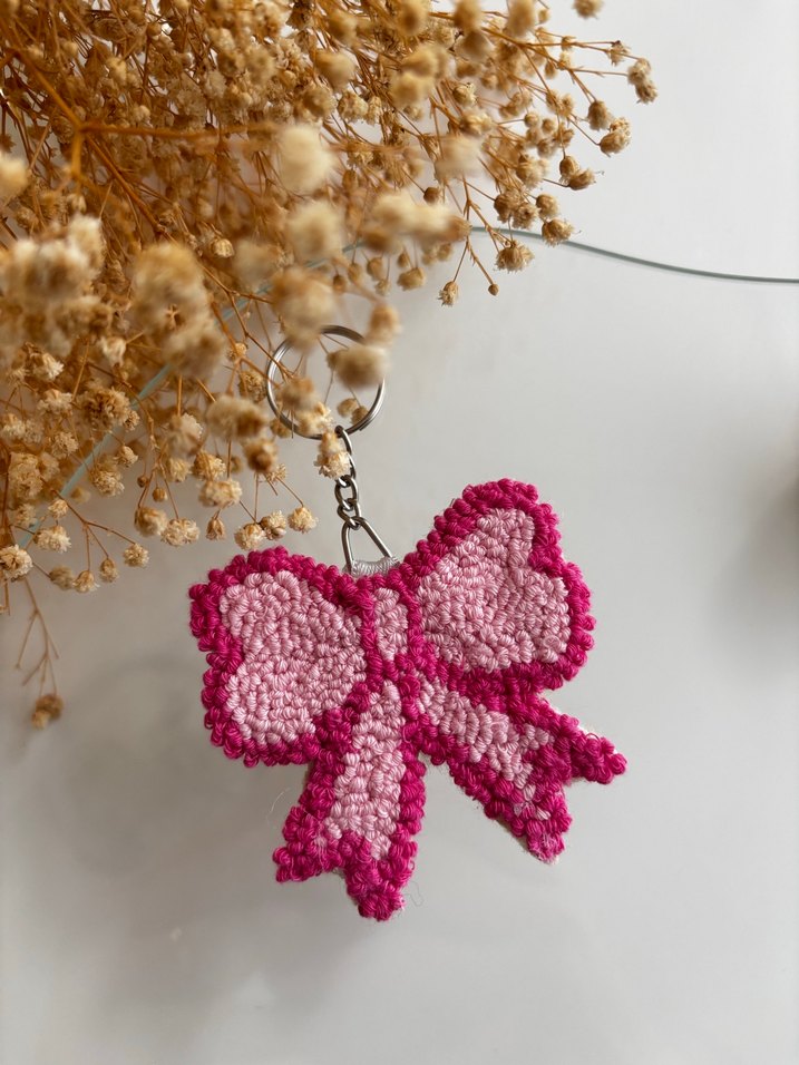 Pembe Fiyonk Bohem Anahtarlık - Görsel 2