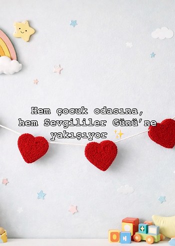 Kırmızı Kalp Şeklinde Dekoratif Süs - Görsel 3