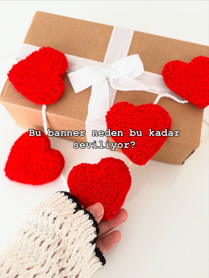 Kırmızı Kalp Şeklinde Dekoratif Süs - Görsel 2