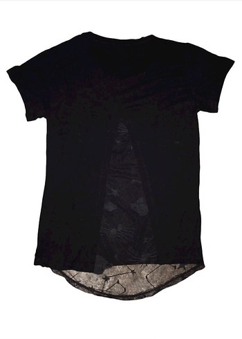 Siyah Kısa Kollu Kadın Tişört - Görsel 2