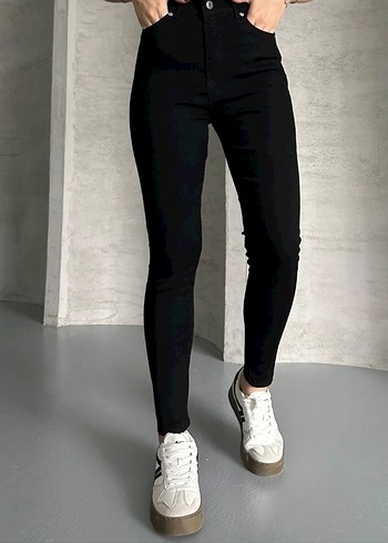 Siyah Midi Kadın Jean - Günlük Rahat - Görsel 3