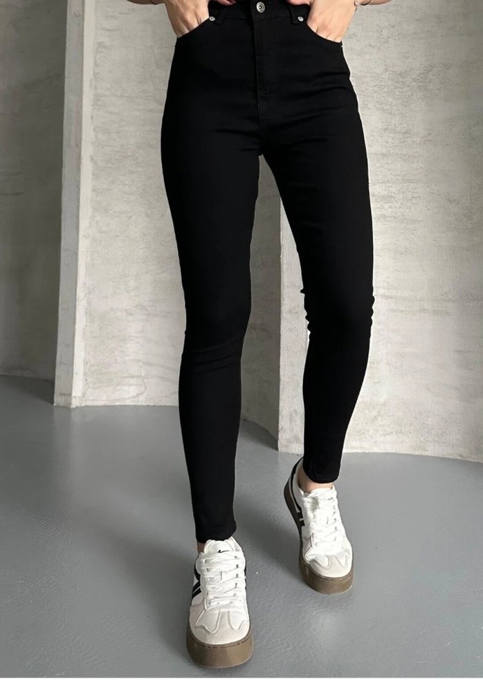 Siyah Midi Kadın Jean - Günlük Rahat - Görsel 3