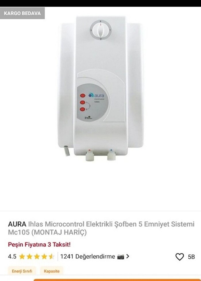 Şofben su ısıtıcı - Görsel 3