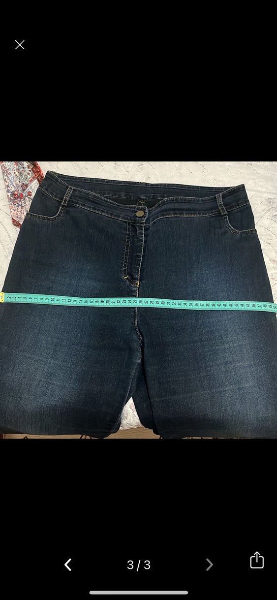 Büyük beden yumuşak Kadın Kot Pantolon - Görsel 3