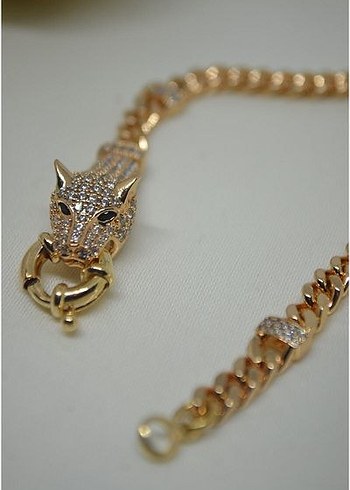 Van Cleef & Arpels Zirkon kaplama 14k Kaplan Detaylı Bileklik
