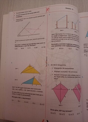  Acil geometri çözümlü geometri denemeleri