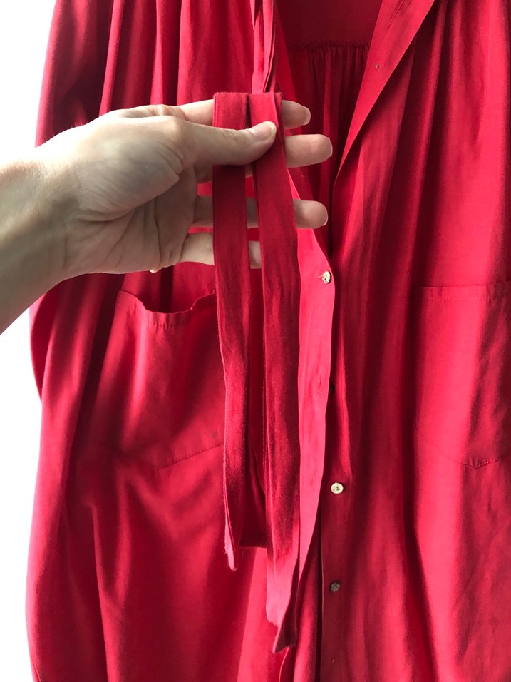 Kırmızı Uzun gömlek - Görsel 4