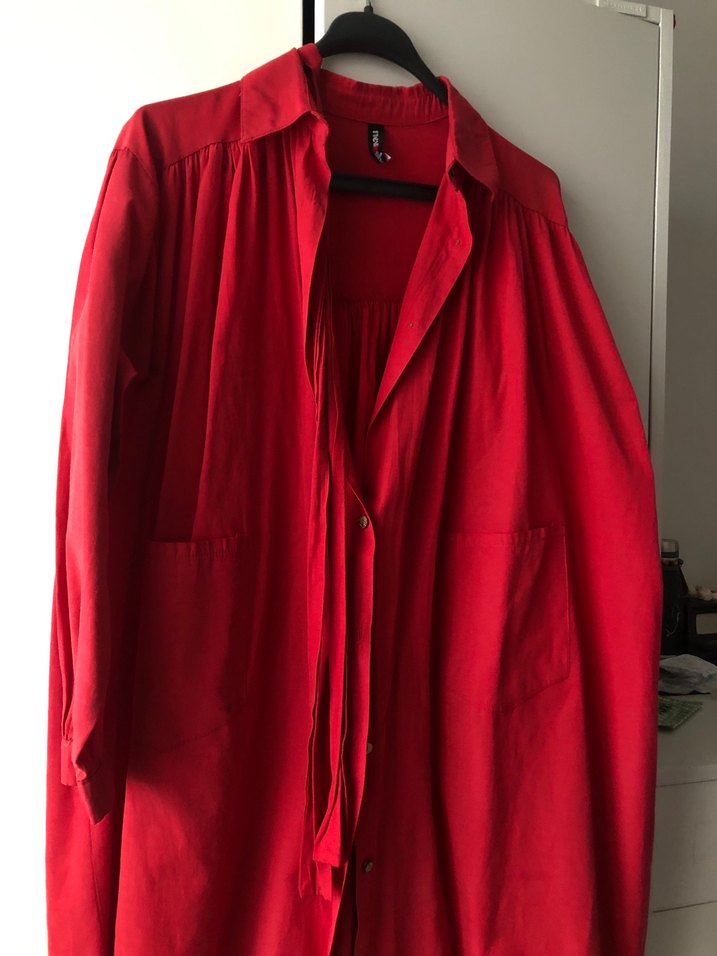 Kırmızı Uzun gömlek - Görsel 2