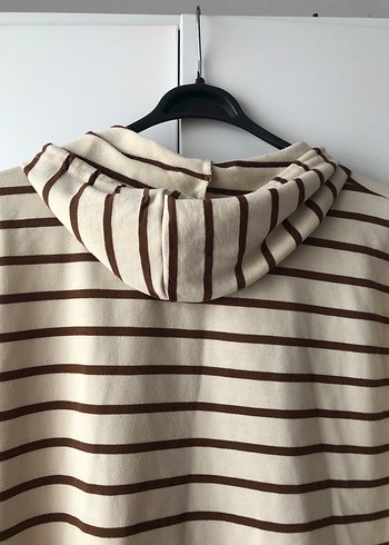 Bej Çizgili sweatshirt - Görsel 4