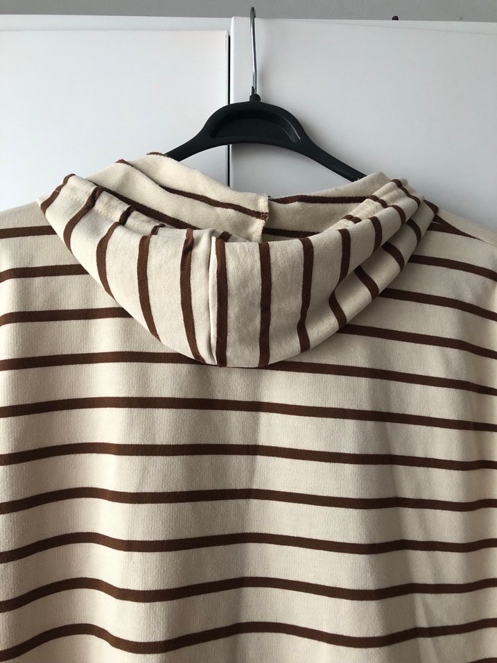 Bej Çizgili sweatshirt - Görsel 4