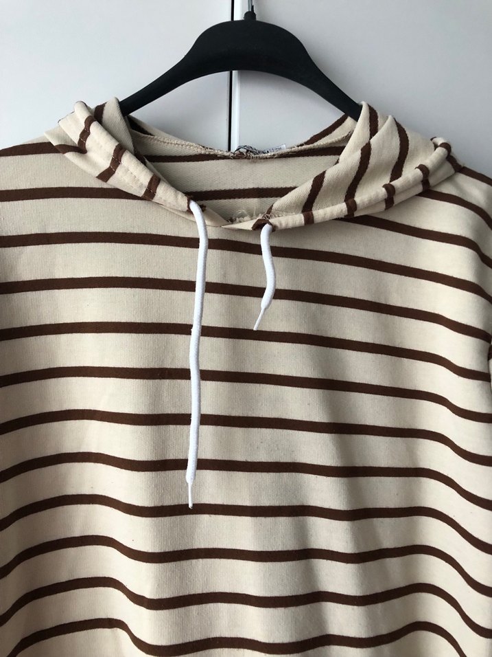 Bej Çizgili sweatshirt - Görsel 2